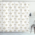 thumbnail image 1 of Ambesonne Crown Shower Curtain, Palace King Queen Adornment, 69"Wx70"L, Dark Khaki and White, 1 of 5