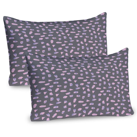 Ambesonne Crystal Pillow Sham 2 Pack, Glass Geometrical, 36"x20", Mauve Taupe Pale Pink