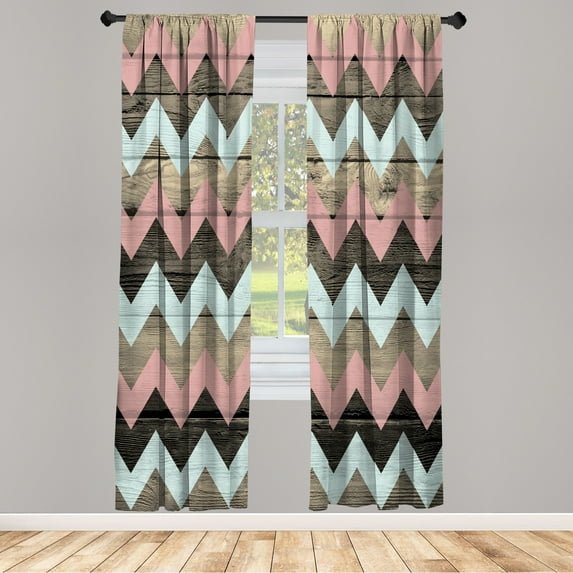 Ambesonne Curtains, Pair of 28"x63", Blush Sepia