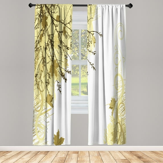 Ambesonne Curtains, Pair of 28"x63", Dark Khaki