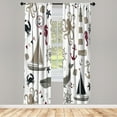 thumbnail image 1 of Ambesonne Curtains, Pair of 28"x63", Dark Tan and Maroon, 1 of 2