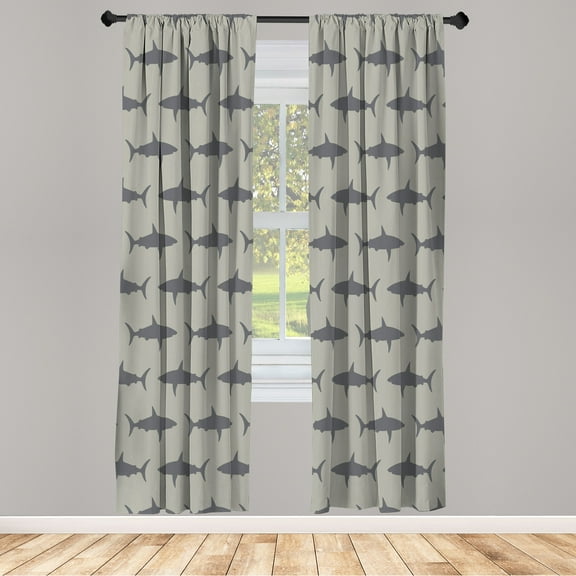 Ambesonne Curtains, Pair of 28"x63", Dimgray