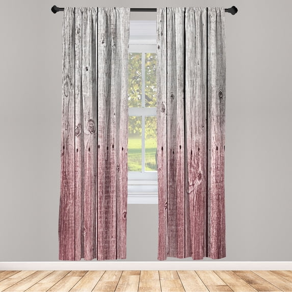 Ambesonne Curtains, Pair of 28"x63", Dried Rose