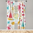 thumbnail image 1 of Ambesonne Curtains, Pair of 28"x63", Hot Pink Orange Blue, 1 of 2
