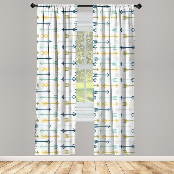 Ambesonne Curtains, Pair of 28"x63", Night Blue Multicolor
