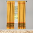 thumbnail image 1 of Ambesonne Curtains, Pair of 28"x63", Orange Marigold and Brown, 1 of 2