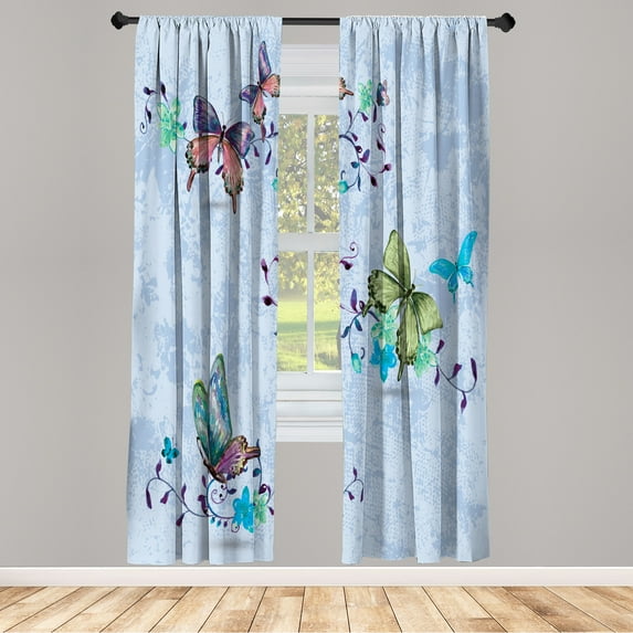 Ambesonne Curtains, Pair of 28"x63", Pale Olive