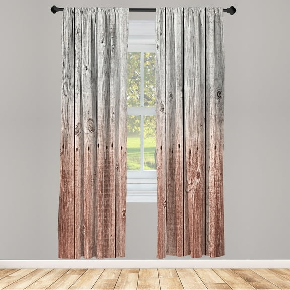 Ambesonne Curtains, Pair of 28"x63", Pale Redwood