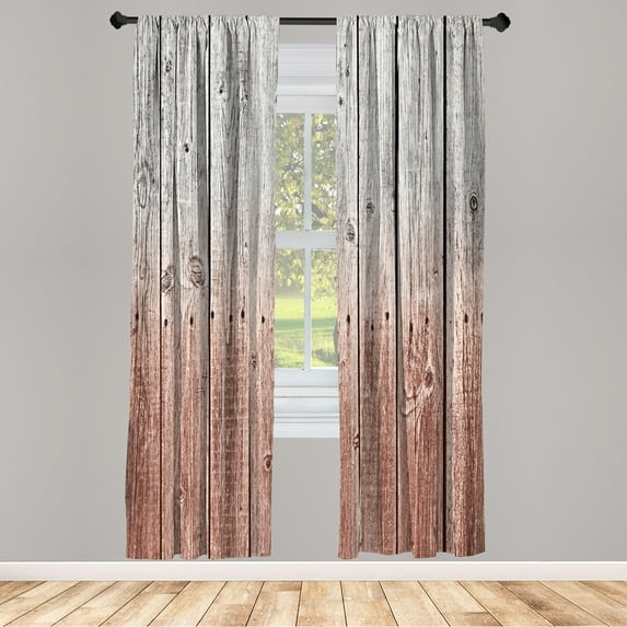 Ambesonne Curtains, Pair of 28"x63", Pale Redwood