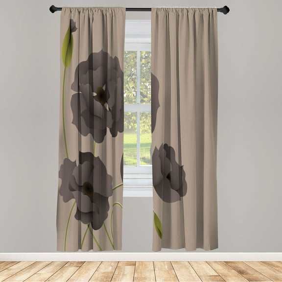 Ambesonne Curtains, Pair of 28"x63", Pale Taupe