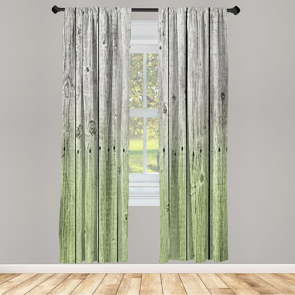 Ambesonne Curtains, Pair of 28"x63", Pistachio Green