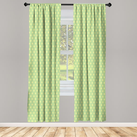 Ambesonne Curtains, Pair of 28"x63", Pistachio Green