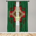 thumbnail image 1 of Ambesonne Curtains, Pair of 28"x63", Raspberry Hunter Green, 1 of 2