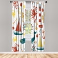 thumbnail image 1 of Ambesonne Curtains, Pair of 28"x63", Red and Mustard, 1 of 2