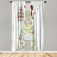 thumbnail image 1 of Ambesonne Curtains, Pair of 28"x63", Seafoam Ecru, 1 of 2