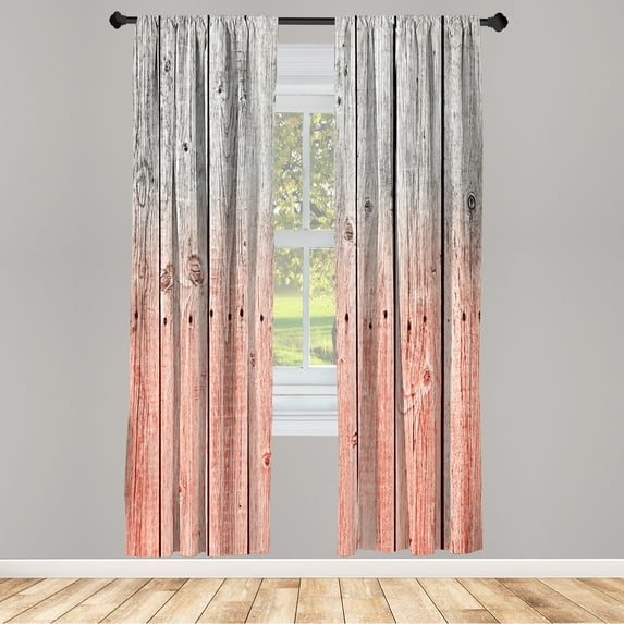 Ambesonne Curtains, Pair of 28"x84", Burnt Sienna