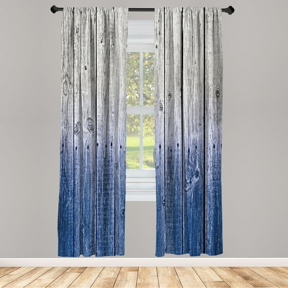 Ambesonne Curtains, Pair of 28"x84", Dark Blue