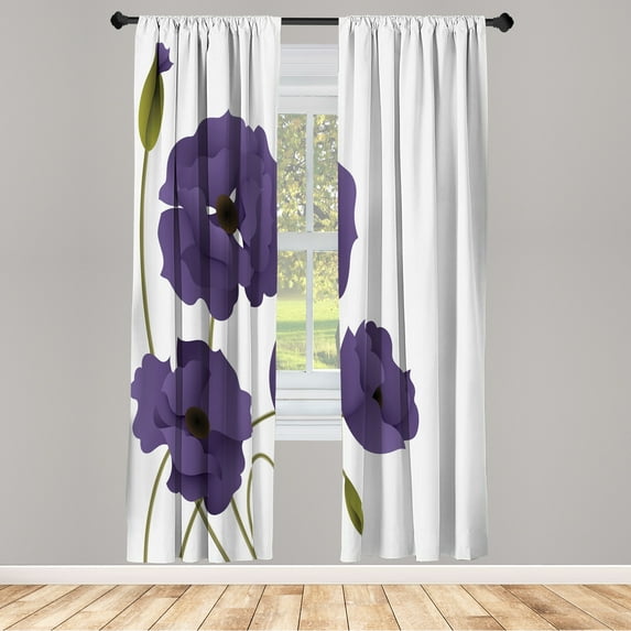 Ambesonne Curtains, Pair of 28"x84", Dark Indigo