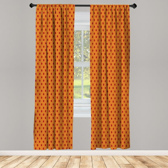 Ambesonne Curtains, Pair of 28"x84", Dark Orange