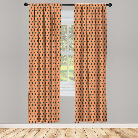 Ambesonne Curtains, Pair of 28"x84", Dark Peach
