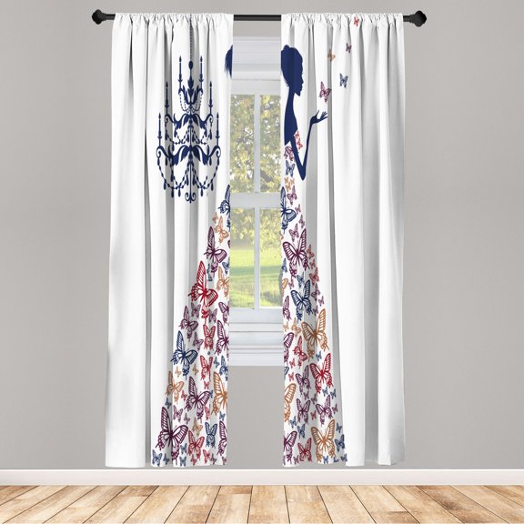 Ambesonne Curtains, Pair of 28"x84", Dark Sky