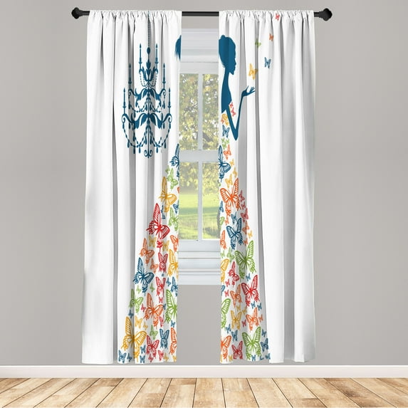 Ambesonne Curtains, Pair of 28"x84", Dark Teal