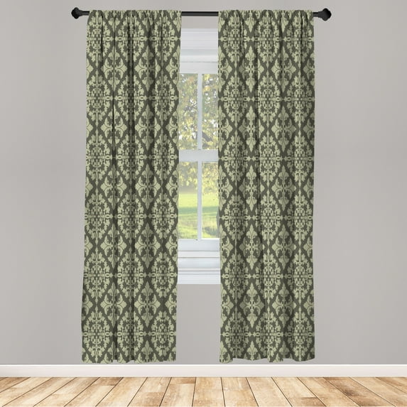 Ambesonne Curtains, Pair of 28"x84", Grey