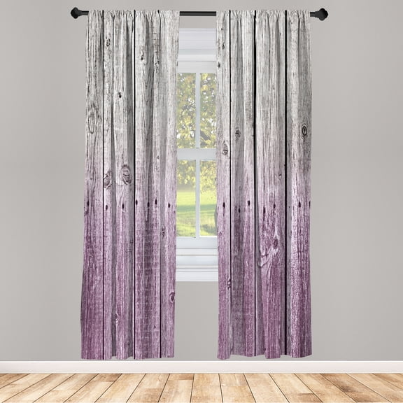 Ambesonne Curtains, Pair of 28"x84", Pale Eggplant
