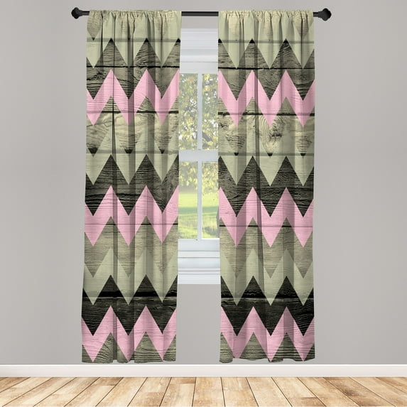 Ambesonne Curtains, Pair of 28"x84", Pale Khaki