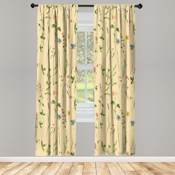 Ambesonne Curtains, Pair of 28"x84", Pale Peach