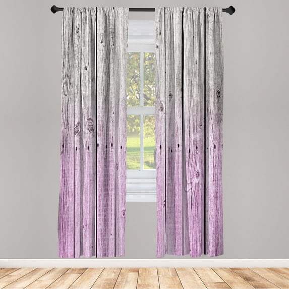 Ambesonne Curtains, Pair of 28"x84", Pale Purple