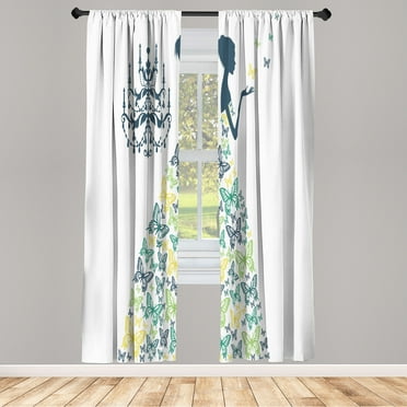 Ambesonne Curtains, Pair of 28"x84", Pastel Yellow