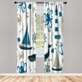 thumbnail image 1 of Ambesonne Curtains, Pair of 28"x84", Petrol Blue Pale Sepia, 1 of 2