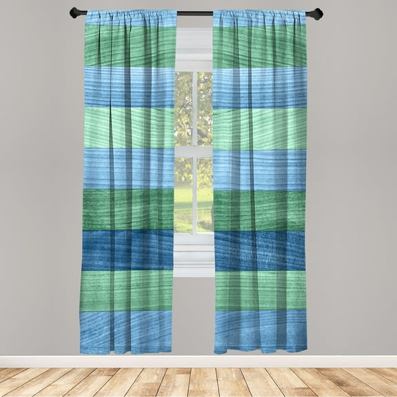 Ambesonne Curtains, Pair of 28"x84", Sea Blue