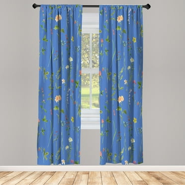 Ambesonne Curtains, Pair of 28"x84", Violet Blue