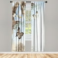 thumbnail image 1 of Ambesonne Curtains, Pair of 28"x95", Cocoa Yellow, 1 of 2