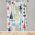 thumbnail image 1 of Ambesonne Curtains, Pair of 28"x95", Dark Blue Multicolor, 1 of 2