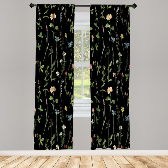 Ambesonne Curtains, Pair of 28"x95", Dark Grey