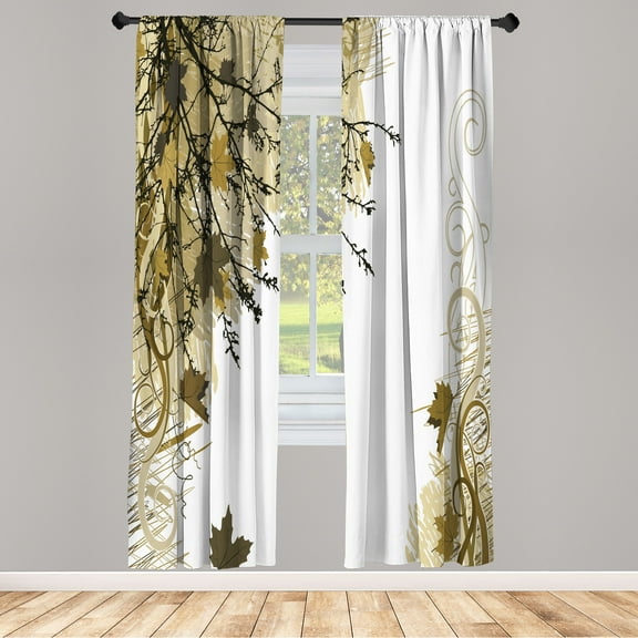 Ambesonne Curtains, Pair of 28"x95", Dark Mustard