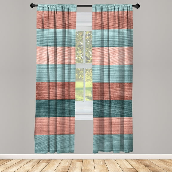 Ambesonne Curtains, Pair of 28"x95", Dark Teal