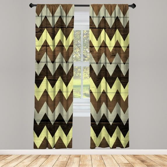 Ambesonne Curtains, Pair of 28"x95", Dust Umber