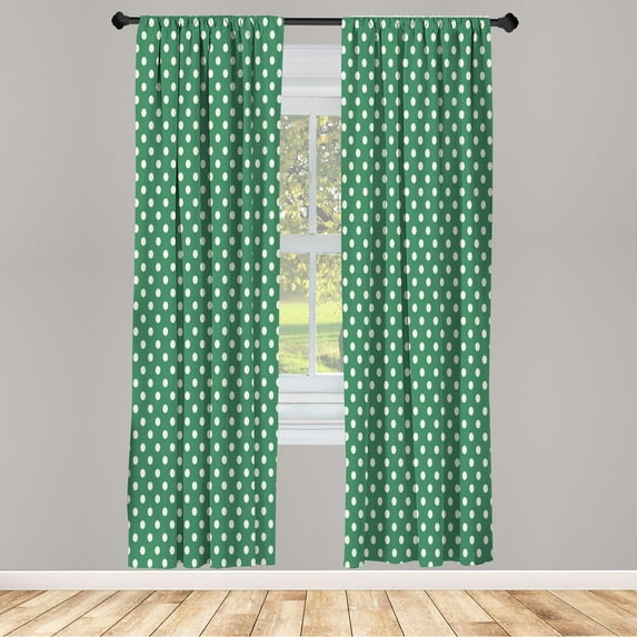 Ambesonne Curtains, Pair of 28"x95", Jade Green
