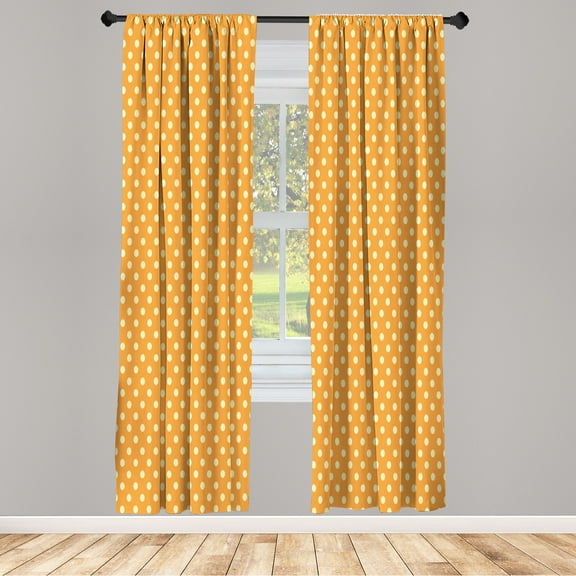 Ambesonne Curtains, Pair of 28"x95", Marigold Cream