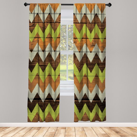 Ambesonne Curtains, Pair of 28"x95", Pale Coffee