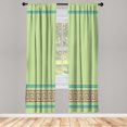thumbnail image 1 of Ambesonne Curtains, Pair of 28"x95", Pale Green and Dried Rose, 1 of 2