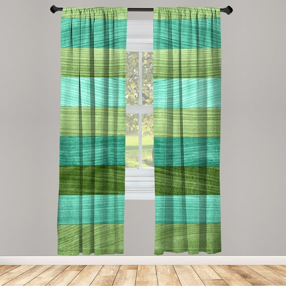 Ambesonne Curtains, Pair of 28"x95", Pale Green