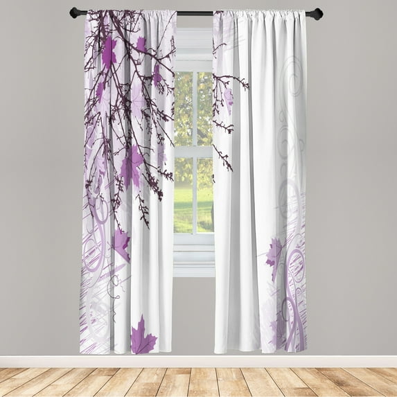 Ambesonne Curtains, Pair of 28"x95", Pale Lavender