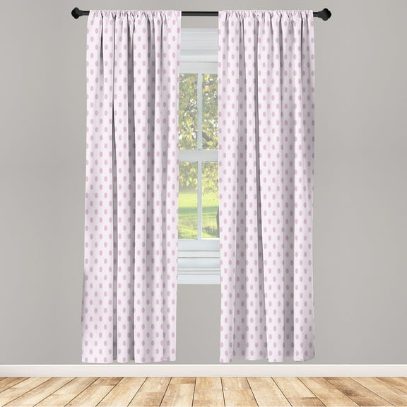 Ambesonne Curtains, Pair of 28"x95", Pale Mauve