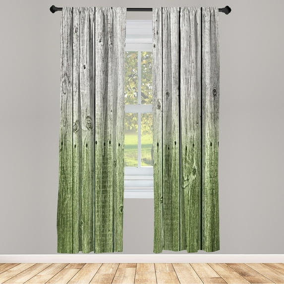 Ambesonne Curtains, Pair of 28"x95", Pale Olive