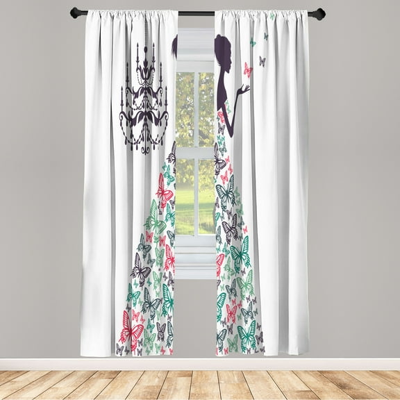 Ambesonne Curtains, Pair of 28"x95", Pale Seafoam